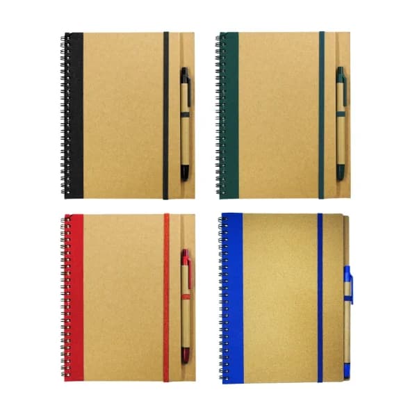 Recycled Notebook with Pen - View 1