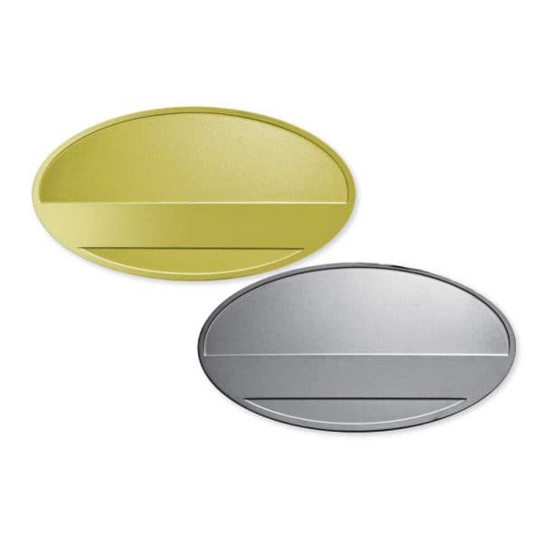 Oval Metal Name Badges - View 1
