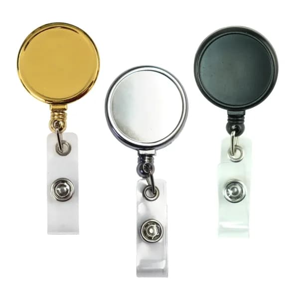 Round Metal Reel Badges for ID Cards - View 1