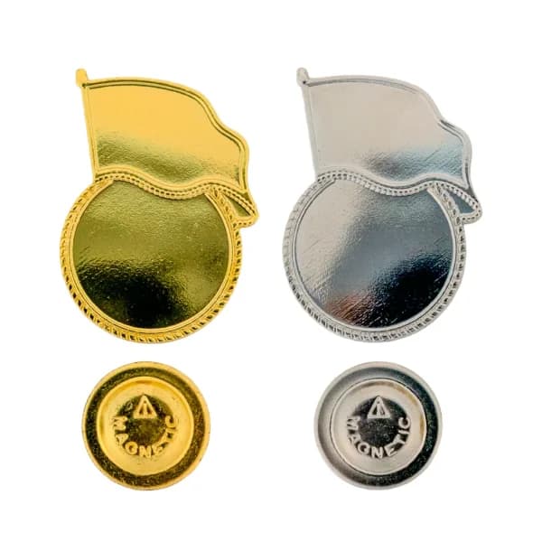 Flag Design Metal Badges with Magnet Attachment - View 1