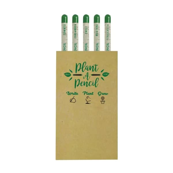 Plantable A Pencils Set Seeds Tomato Coriander Chili Mustard Fenugreek - View 1