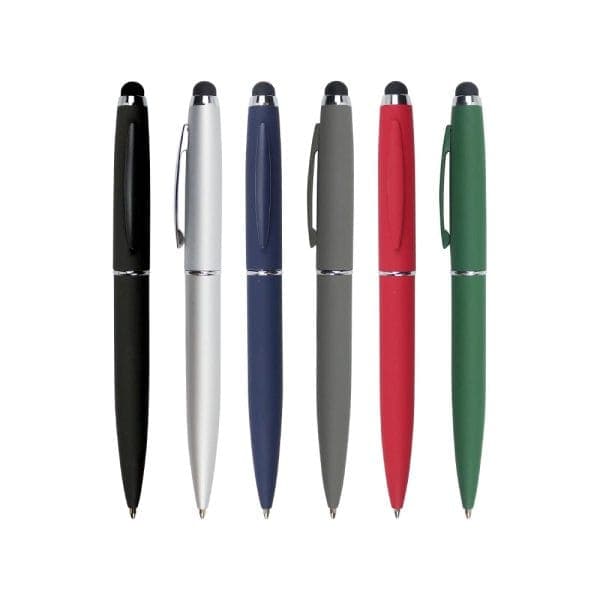 Stylus Metal Pens Rubberized & Twist-action - View 1
