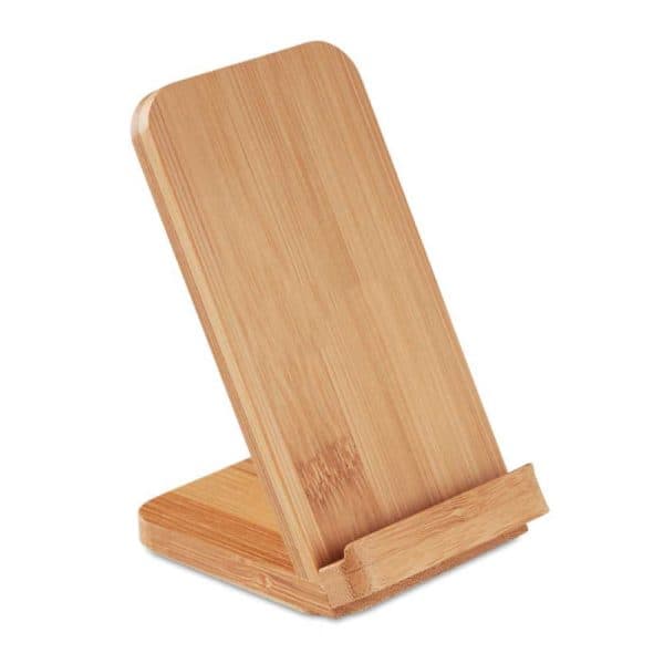 Eco-Friendly Bamboo 10W Wireless Charger Stand - View 1