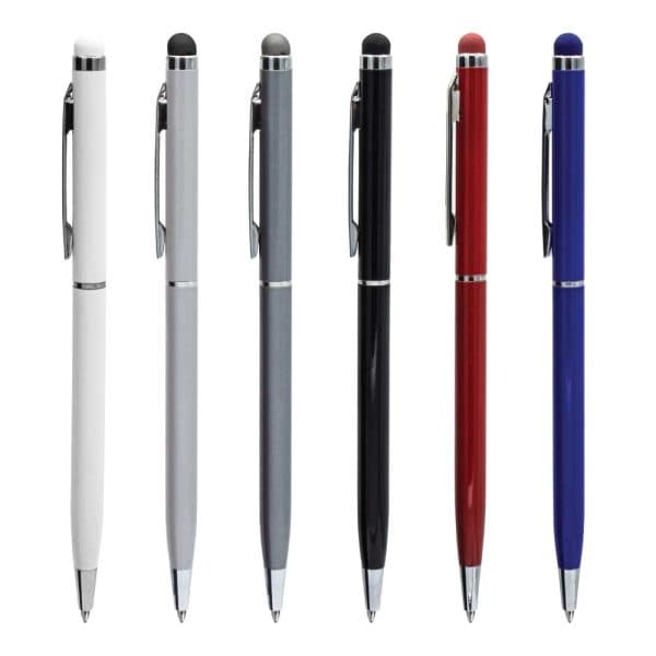 Slim Metal Pens with Stylus - View 1