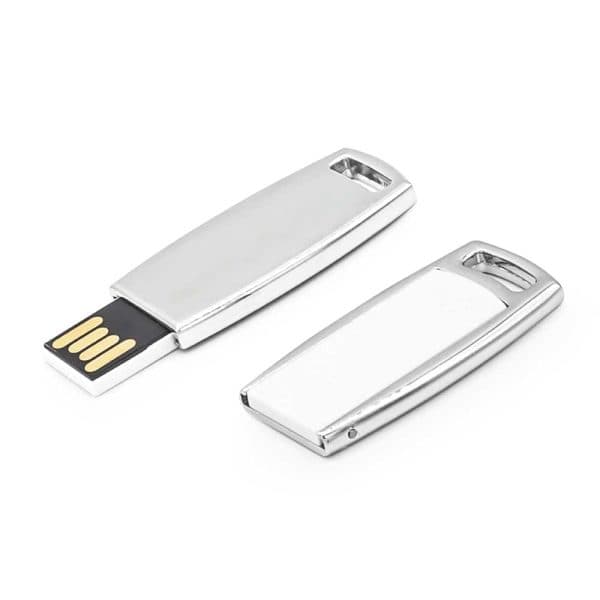 Thin White Metal Case USB Flash - View 1