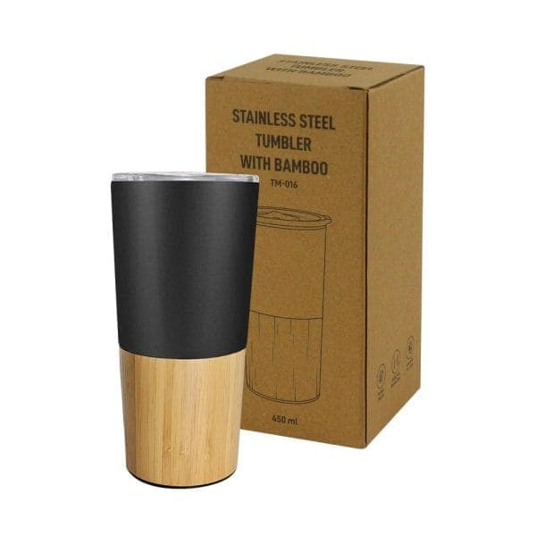 Travel Tumbler with Bamboo - View 1