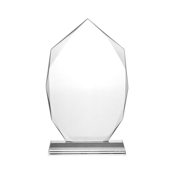 Wide Flame Crystal Awards with Glass base & Box - View 1