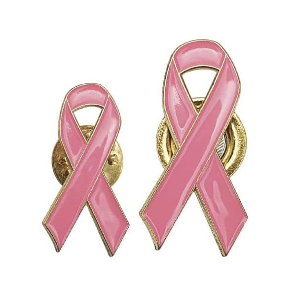 Breast Cancer Awareness Badges with Pin / Gold Magnet - View 1