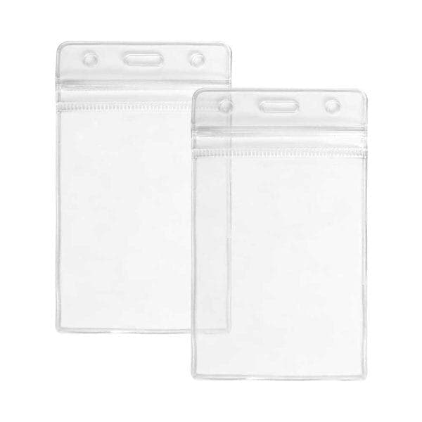 Vertical ID Card Holder with Resealable Zip - View 1