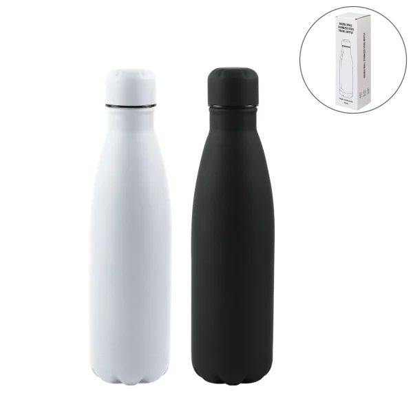 Premium Soft Touch Matt Cola Bottles in Stainless Steel, 500ml - View 1