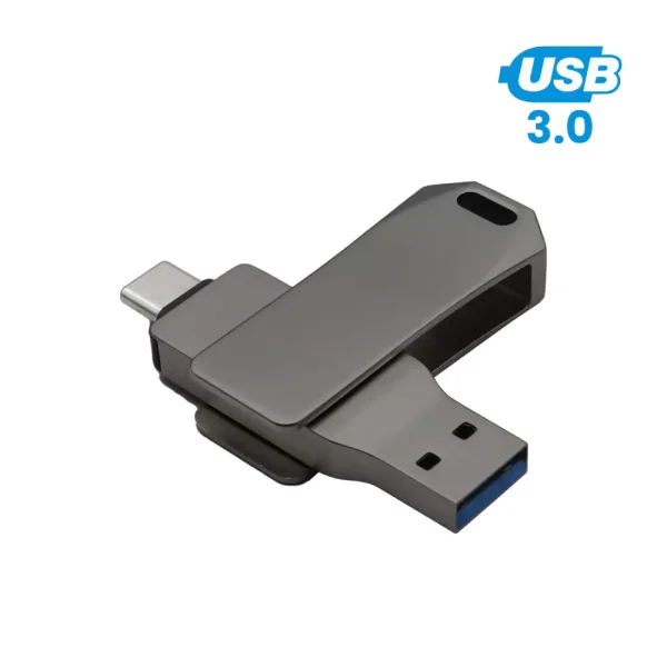 Swivel OTG USB in Gun Metal 64GB V. 3.0 Type C - View 1
