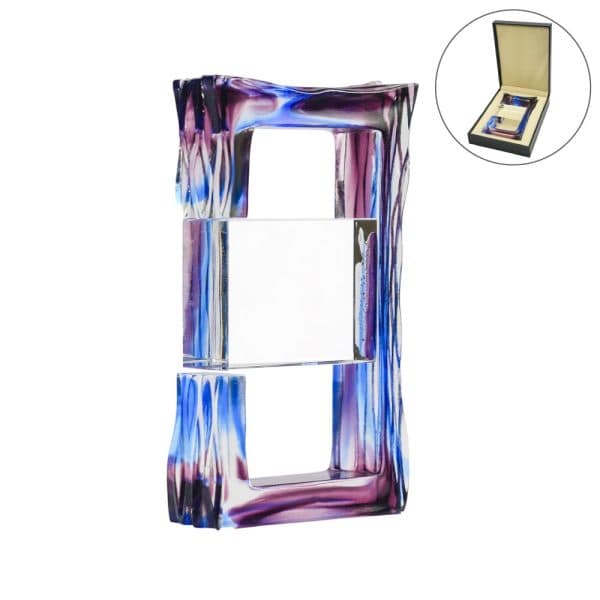 Amethyst Color Crystal Awards in Black Presentation Box