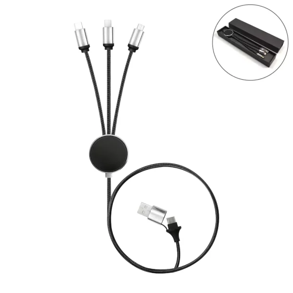 3-in-1 Multi-Charging long cable 105cm with Light Up Logo - View 1