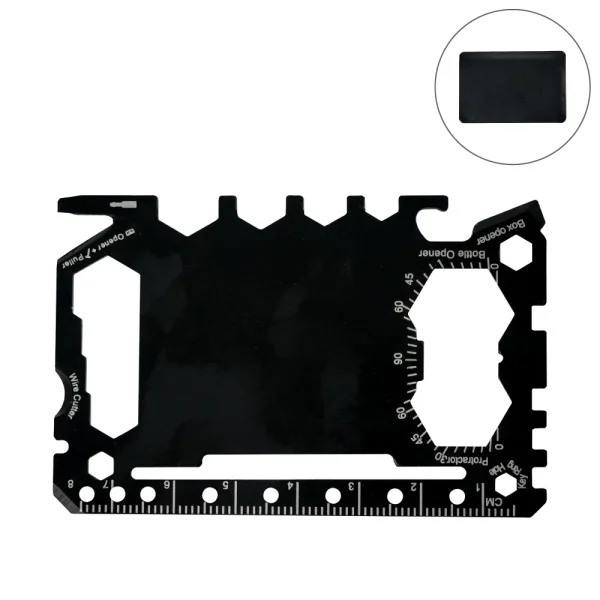 Multi-functional Tool Card in Stainless Steel with PU Leather Pouch