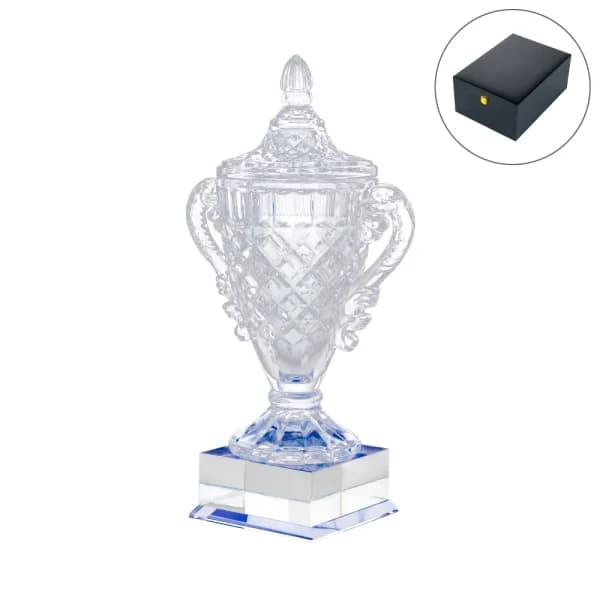 Large Crystal Glass Trophy Cup with Chocolate Gift Edition in Luxury Box
