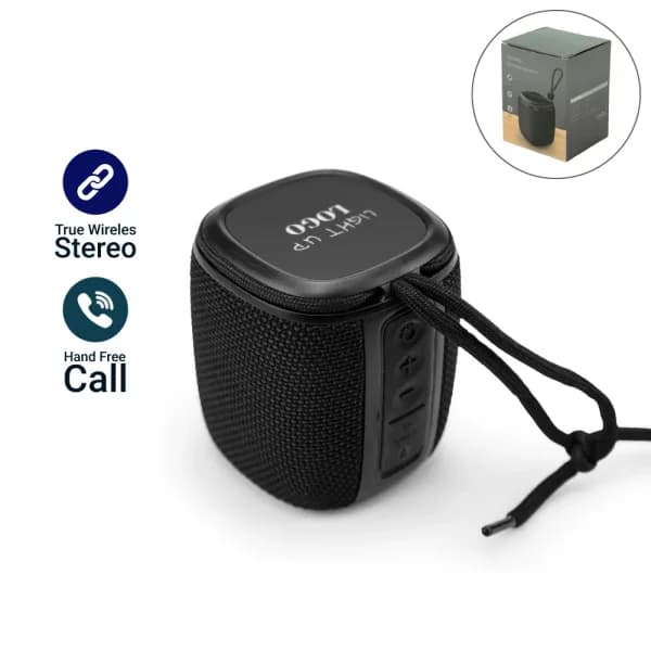 Portable Bluetooth Speakers, Light-Up Logo, Hands-Free Call with Lanyard