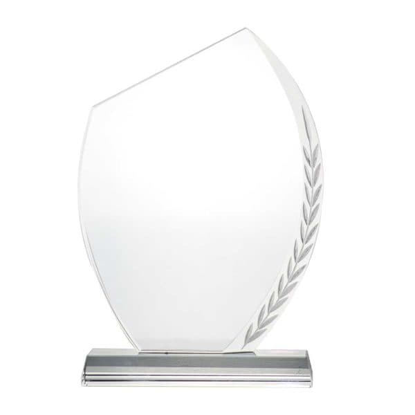 Crystal Awards with Engraved Leaf Design & Box - View 1