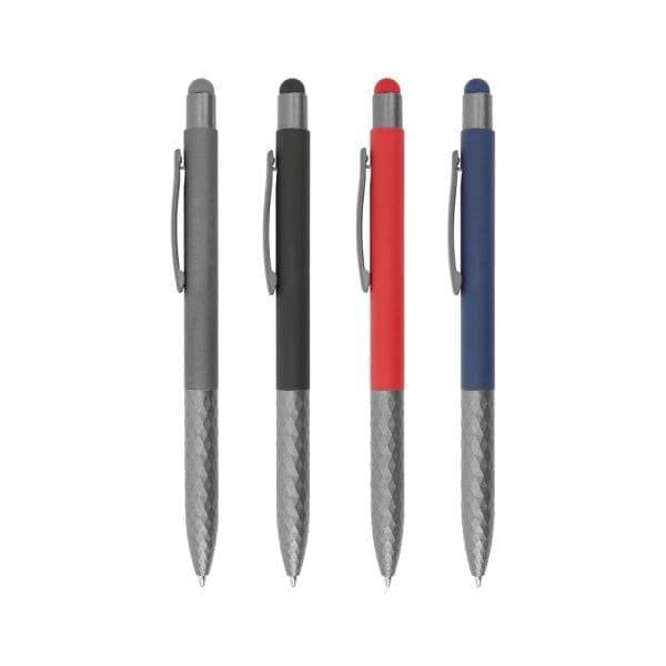 Stylus Metal Pens with Textured Grip - View 1