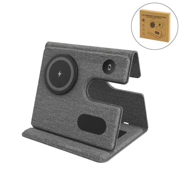 Foldable Wireless Fast Charging Station for Phone Watch Earbuds - View 1