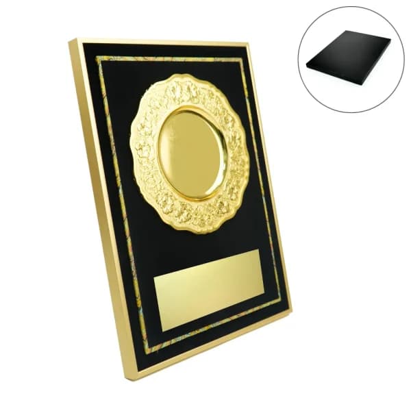 Aluminum Award Plaque A3 Size with Stand & Gold Plate in Presentation Box - View 1