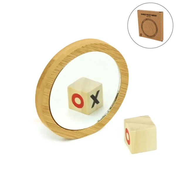 Bamboo Pocket Mirrors in Round-shaped, Lightweight & Portable - View 1
