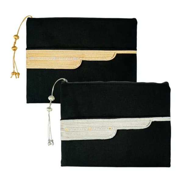 Laptop Sleeve Zipper Pouch with Tassel, Arabic Bisht Design Embroidery - View 1